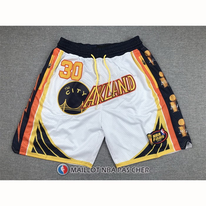 Short Golden State Warriors Stephen Curry 2022 NBA Finals Blanc